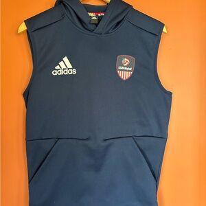 Adidas USA Volleyball Hooded Vest Womens Medium Blue